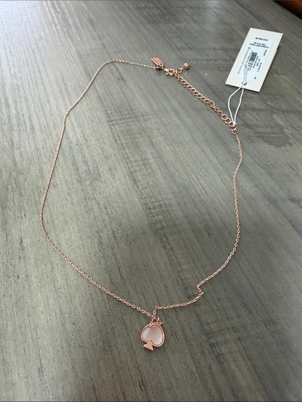 Kate Spads Rose Gold Pendant Necklace - Women Jewelry